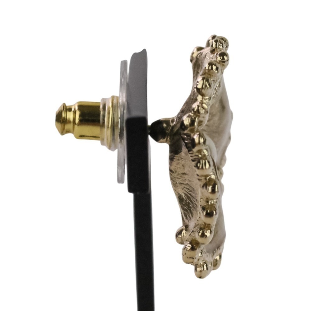 CHANEL Authentic Gold Pearl Logo Earrings - Picture 7 of 11